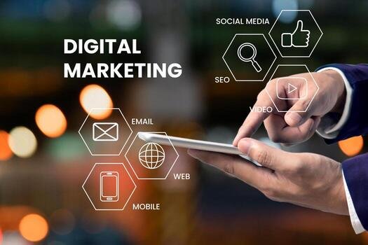 digital marketing online marketing and digital marketing background photo